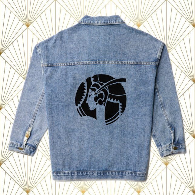 En Jean Veste Denim, dame Art déco (Créateur téléchargé)