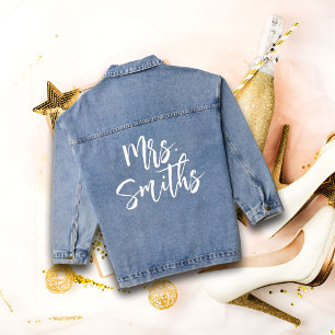 En Jean Veste Denim de mariée, Customisée Personnalisée Mm