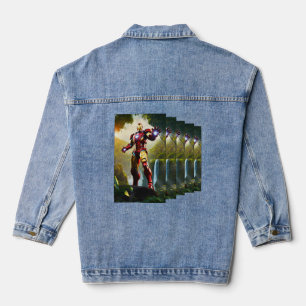 En Jean Veste Denim Décontractée imprimée Ironman