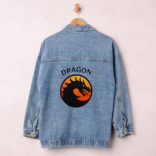 En Jean Veste Denim Design Dragon