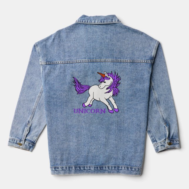 En Jean Veste Denim Design Unicorn (Verso)