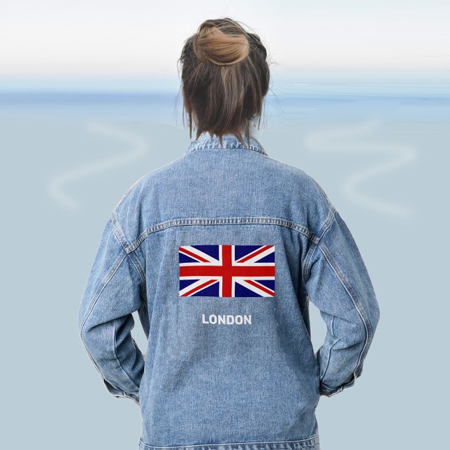En Jean Veste Denim, drapeau britannique personnalisé (Créateur téléchargé)