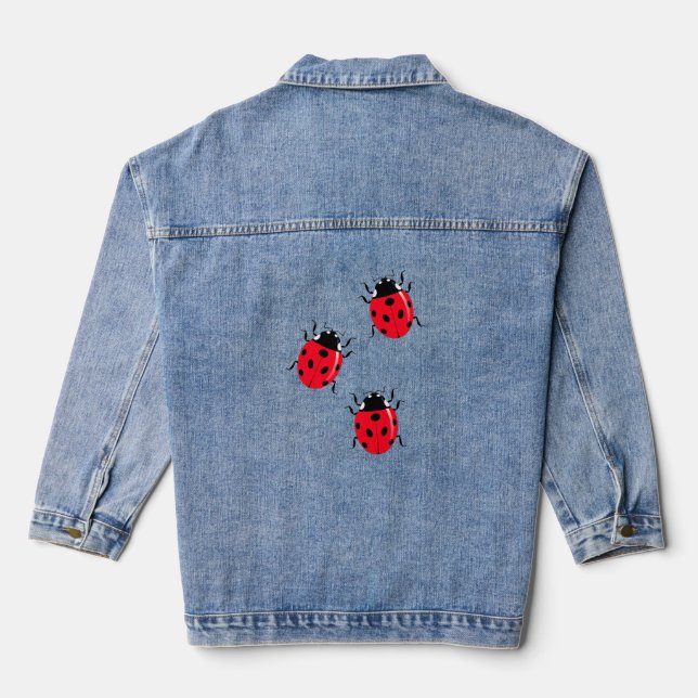 En Jean Veste Denim drôle avec Ladybugs (Verso)