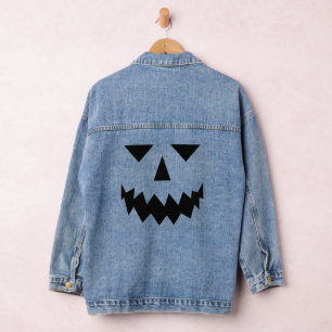 En Jean Veste Denim Face Citrouille noir