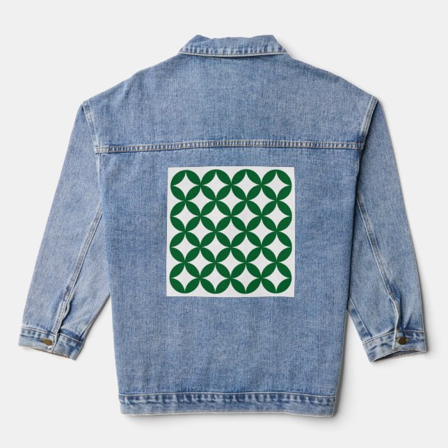 En Jean Veste Denim féminin Green Shippo (Verso)