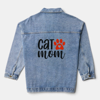 En Jean Veste Denim Femme Chat