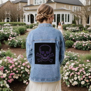 En Jean Veste denim femme crâne fantôme