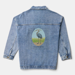 En Jean Veste Denim Femme Great Blue Heron