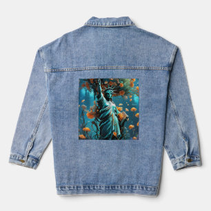 En Jean Veste Denim Femme Personnalisée - statue de la Lib