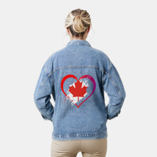 En Jean Veste Denim fête du Canada