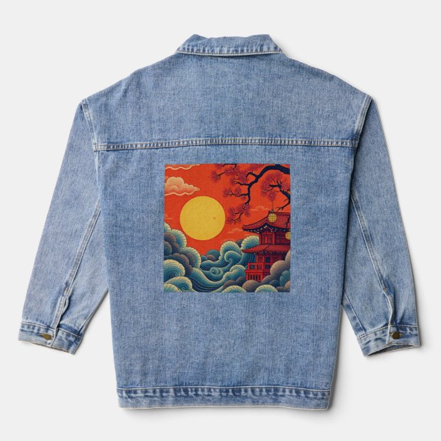 En Jean Veste Denim inspirée par l'Asie Pacifique (Verso)