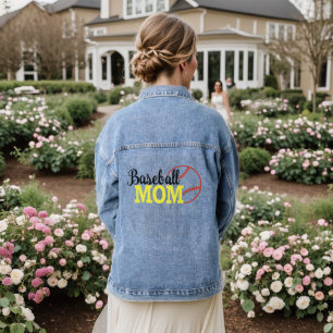 En Jean Veste Denim Maman de baseball