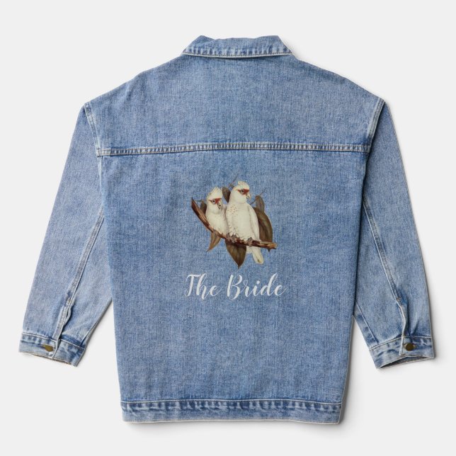 En Jean Veste Denim Mariage aux oiseaux blancs (Verso)