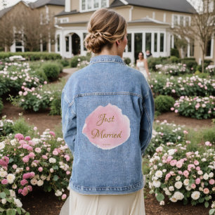 En Jean Veste Denim Mariage couleur rose pâle