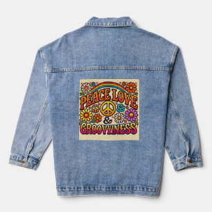 En Jean Veste Denim Peace, Love & Grooviness