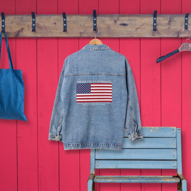 En Jean Veste Denim personnalisée American Flag (Créateur téléchargé)