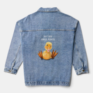 En Jean Veste Denim pour canard jaune - Texte personnalisé