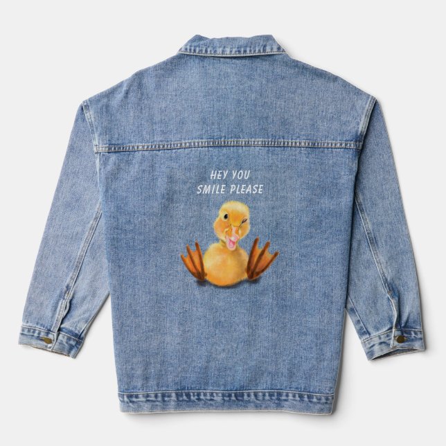 En Jean Veste Denim pour canard jaune - Texte personnalisé (Verso)