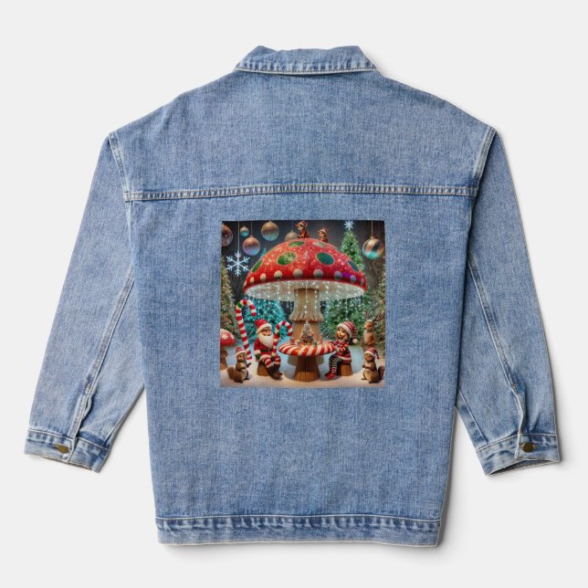En Jean Veste Denim pour femmes : Conception des champigno (Verso)