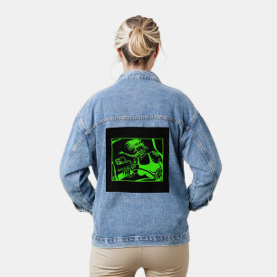 En Jean Veste denim pour femmes noires de couleur verte Ch