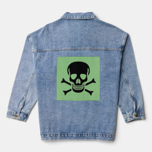 En Jean Veste denim pour femmes vert crâne noir
