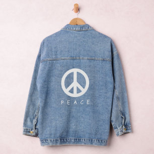 En Jean Veste denim pour symbole de paix personnalisée pou