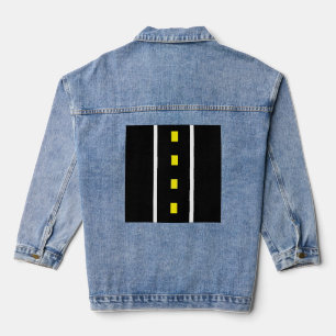 En Jean Veste Denim Road à deux voies (noir, blanc et jaun