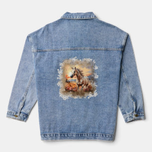 En Jean Veste Denim Sunset du Cheval Galloping
