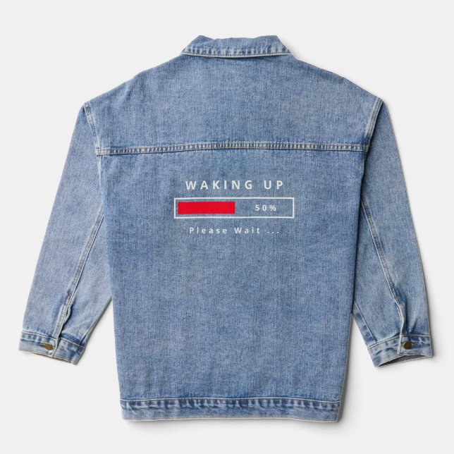 En Jean Veste Denim Waking Text (Verso)