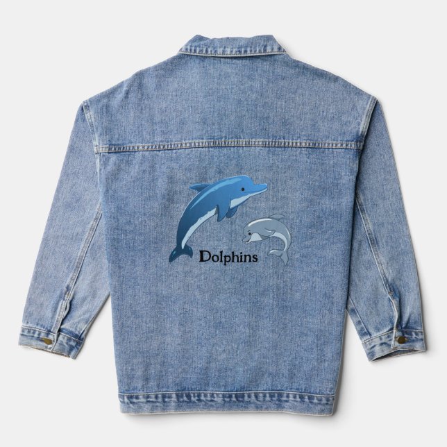 En Jean Veste Dolphins Design Denim (Verso)
