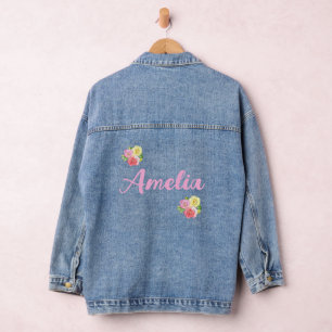 En Jean Veste Floral Monogram Denim