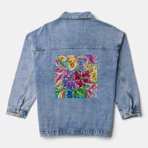 En Jean Veste Jeans nuptiale florale