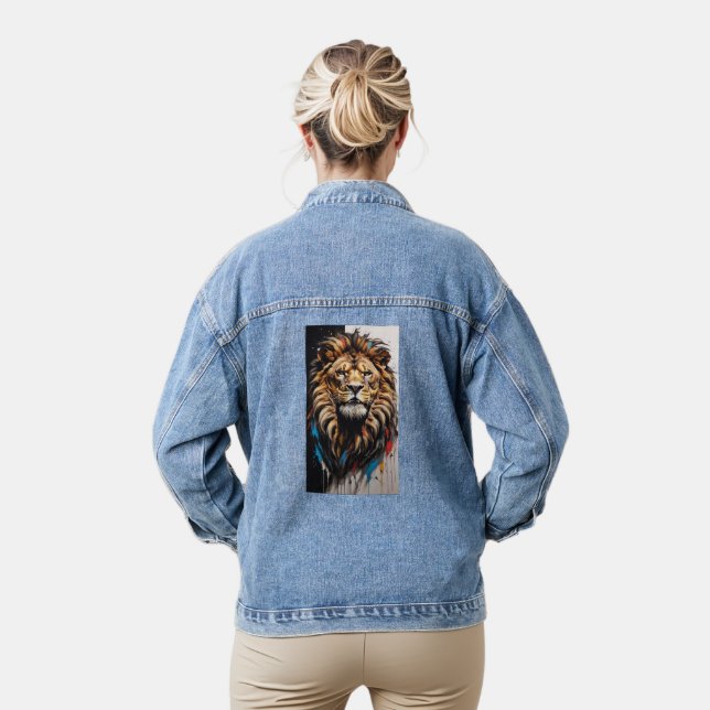 En Jean Veste Majestic Lion Mane Denim (Modèle)
