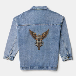 En Jean Veste moto vintage Flying Eagle à chevaucher libre