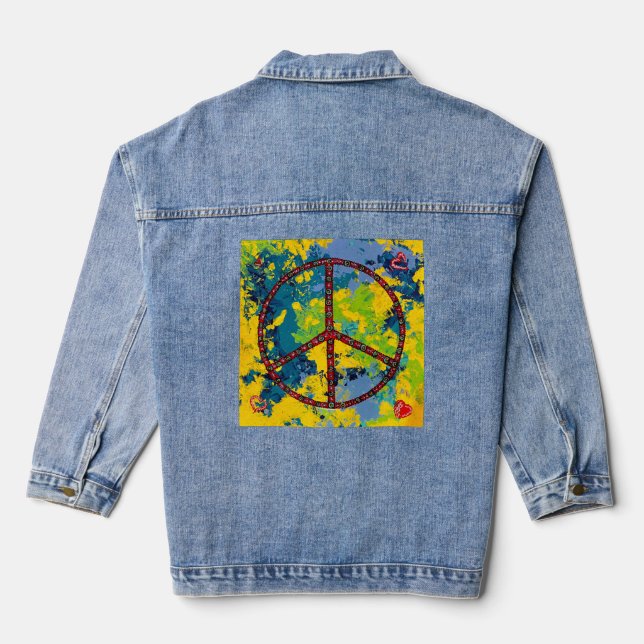 En Jean Veste Peace Boho Denim (Verso)