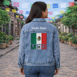 En Jean Veste personnalisée pour femmes avec drapeau du Me