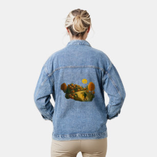 En Jean Veste pour femmes avec un village à la lanterne do