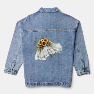 En Jean Voile de mariée de tournesol - Veste Denim personn