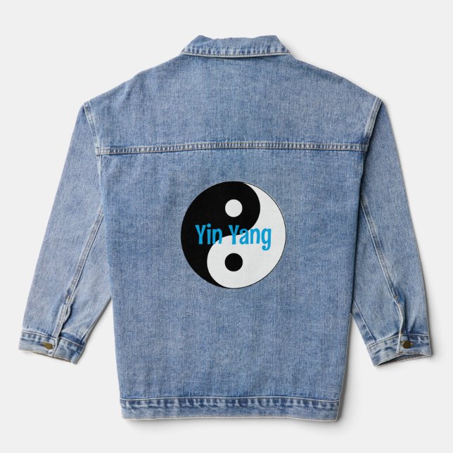 En Jean Yin Yang Design Denim Veste (Verso)
