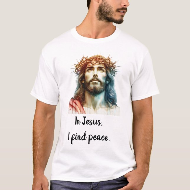 En Jésus, je trouve le T-shirt de luxe Peace Royal (Devant)