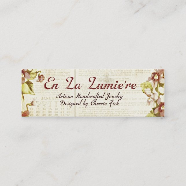 En La Lumiere étiquette carte de visite en (Devant)