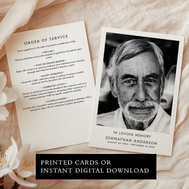 En Mémoire Amoureuse Funérailles Programme d'Ordre (Créateur téléchargé)