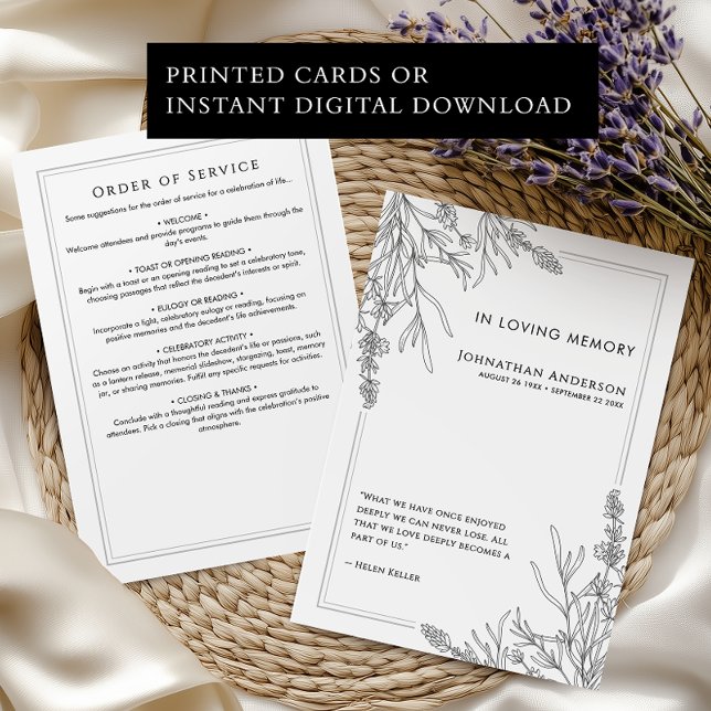 En Mémoire Amoureuse Ordre du service Programme fu (Créateur téléchargé)