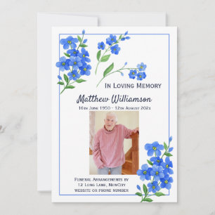 En Mémoire Amoureuse Oubliez-Moi Pas Carte Funérai