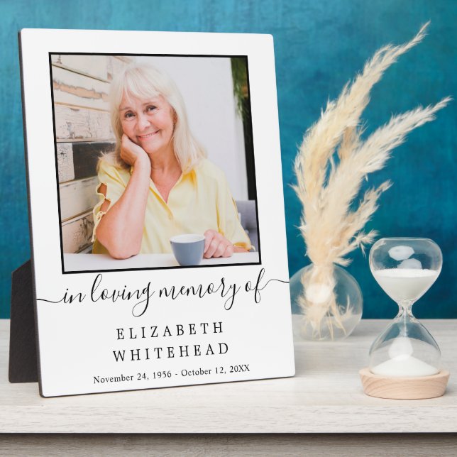 En Mémoire Amoureuse Photo Simple Plaque commémora (Côté)