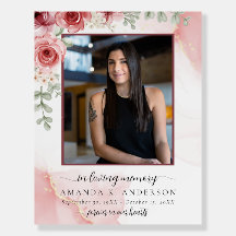 En Mémoire d'amour Blush Fleur rouge funérailles