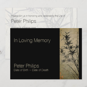 En Mémoire d'amour Faire-part funéraire en bambou