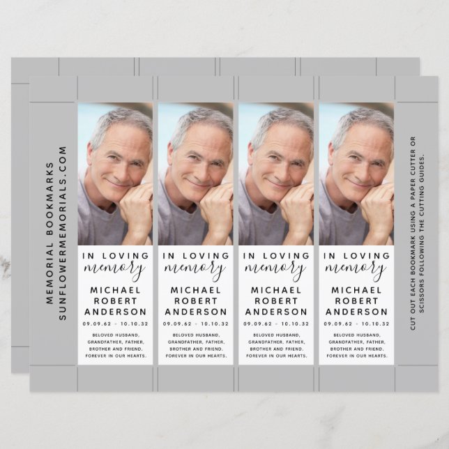 En mémoire d'amour Photo Signet funéraire Modèle (Devant / Derrière)