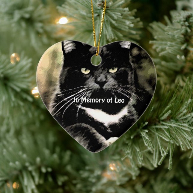 En mémoire de chat Noël Photo ornements (Arbre)