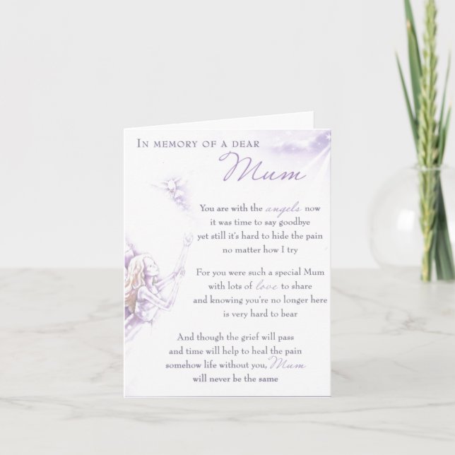 En Mémoire D'Une Chère Carte De Sympathie Pour Mam (Devant)